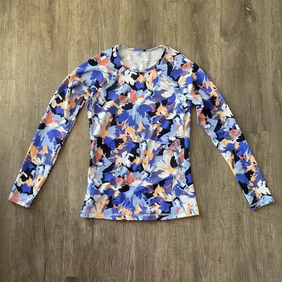 Athleta Point Break Rashguard Women's Small Long Sleeve Floral Swim Surf Top - Picture 1 of 9